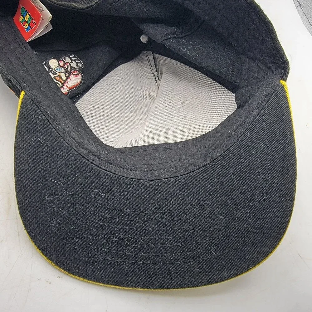 Super Mario Brothers Black Yellow Snap Back Adjustable Baseball Hat Video Games